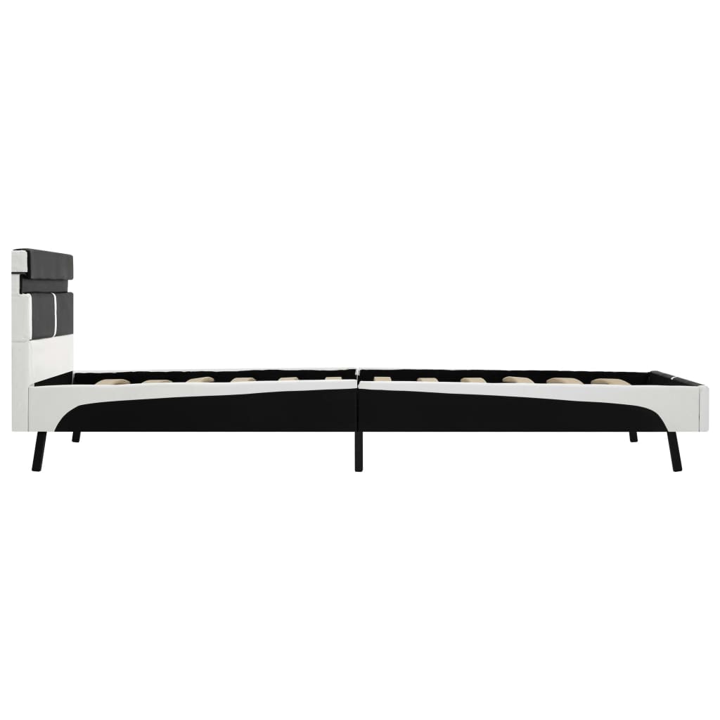 vidaXL Cadru de pat cu LED, negru, 90 x 200 cm, piele artificială vidaXL Cadru de pat cu LED, negru, 90 x 200 cm, piele artificială