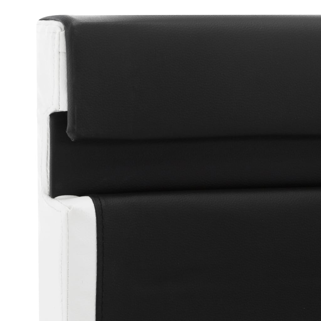 vidaXL Cadru de pat cu LED, negru, 140 x 200 cm, piele ecologică