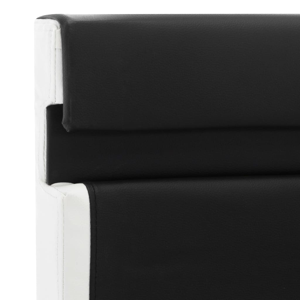 vidaXL Cadru de pat cu LED, negru, 160 x 200 cm, piele ecologică