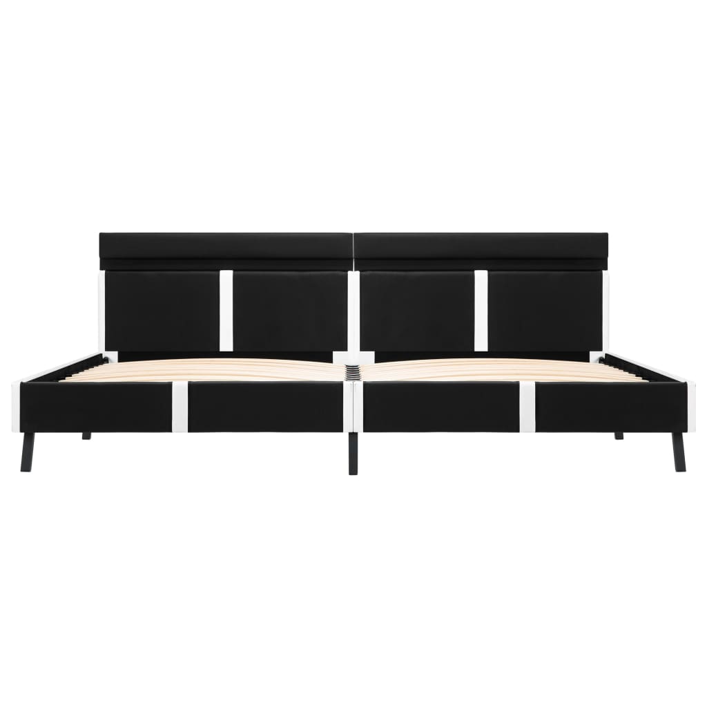 vidaXL Cadru de pat cu LED, negru, 180 x 200 cm, piele ecologică vidaXL Cadru de pat cu LED, negru, 180 x 200 cm, piele ecologică