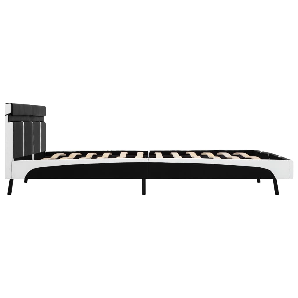 vidaXL Cadru de pat cu LED, negru, 180 x 200 cm, piele ecologică vidaXL Cadru de pat cu LED, negru, 180 x 200 cm, piele ecologică