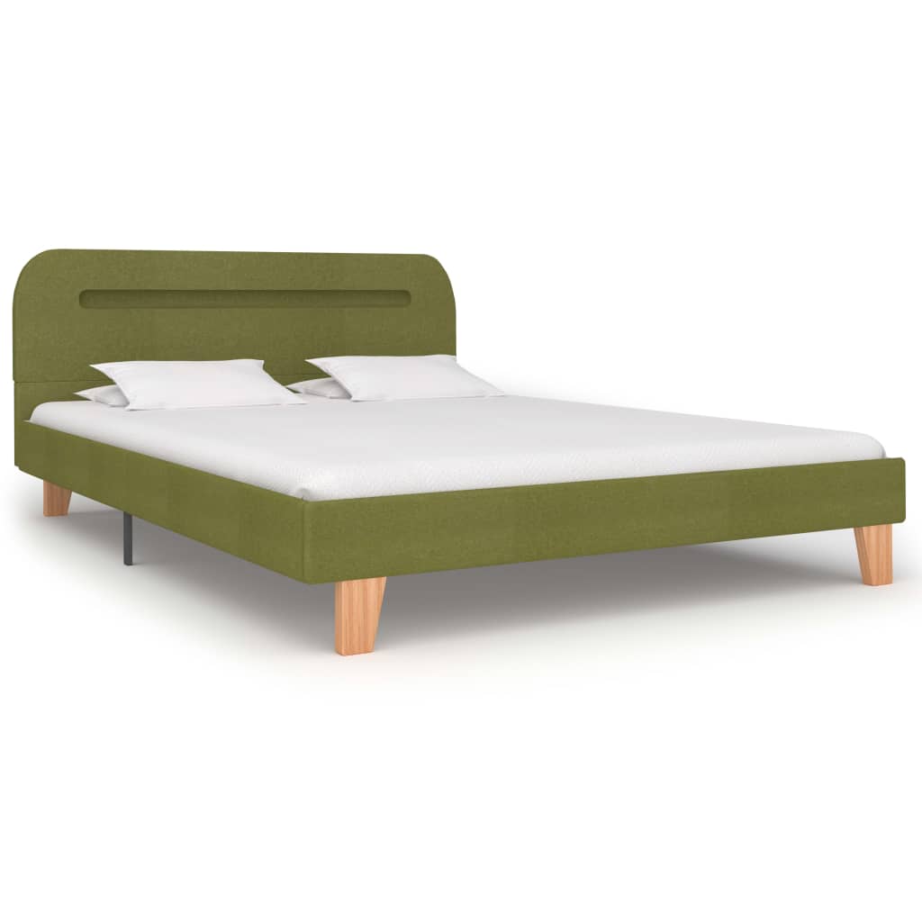 vidaXL Cadru de pat cu LED-uri, verde, 140 x 200 cm, material textil vidaXL Cadru de pat cu LED-uri, verde, 140 x 200 cm, material textil