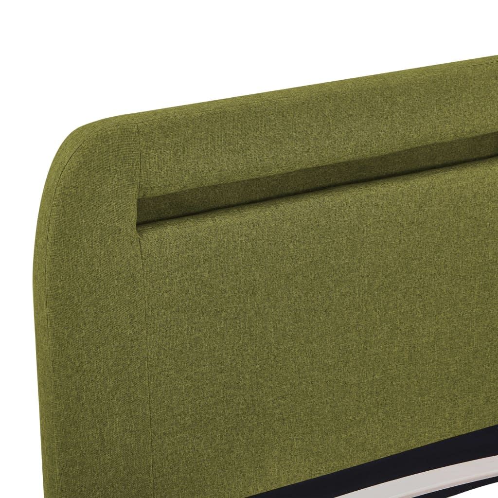 vidaXL Cadru de pat cu LED-uri, verde, 180 x 200 cm, material textil vidaXL Cadru de pat cu LED-uri, verde, 180 x 200 cm, material textil