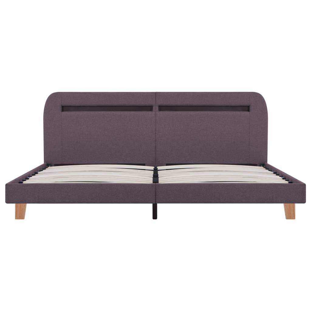 vidaXL Cadru de pat cu LED-uri, gri taupe, 160x200cm, material textil vidaXL Cadru de pat cu LED-uri, gri taupe, 160x200cm, material textil