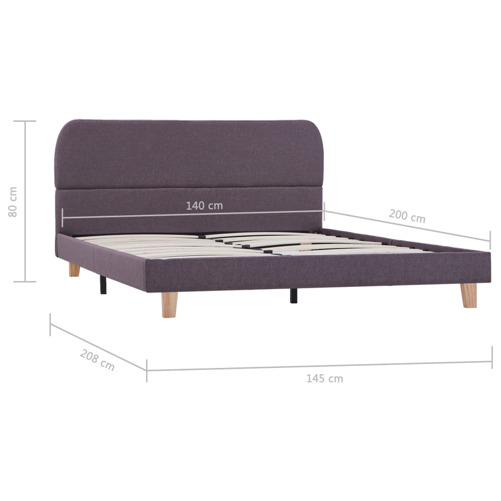 vidaXL Cadru de pat fără saltea țesătură taup 135x190 cm vidaXL Cadru de pat fără saltea țesătură taup 135x190 cm