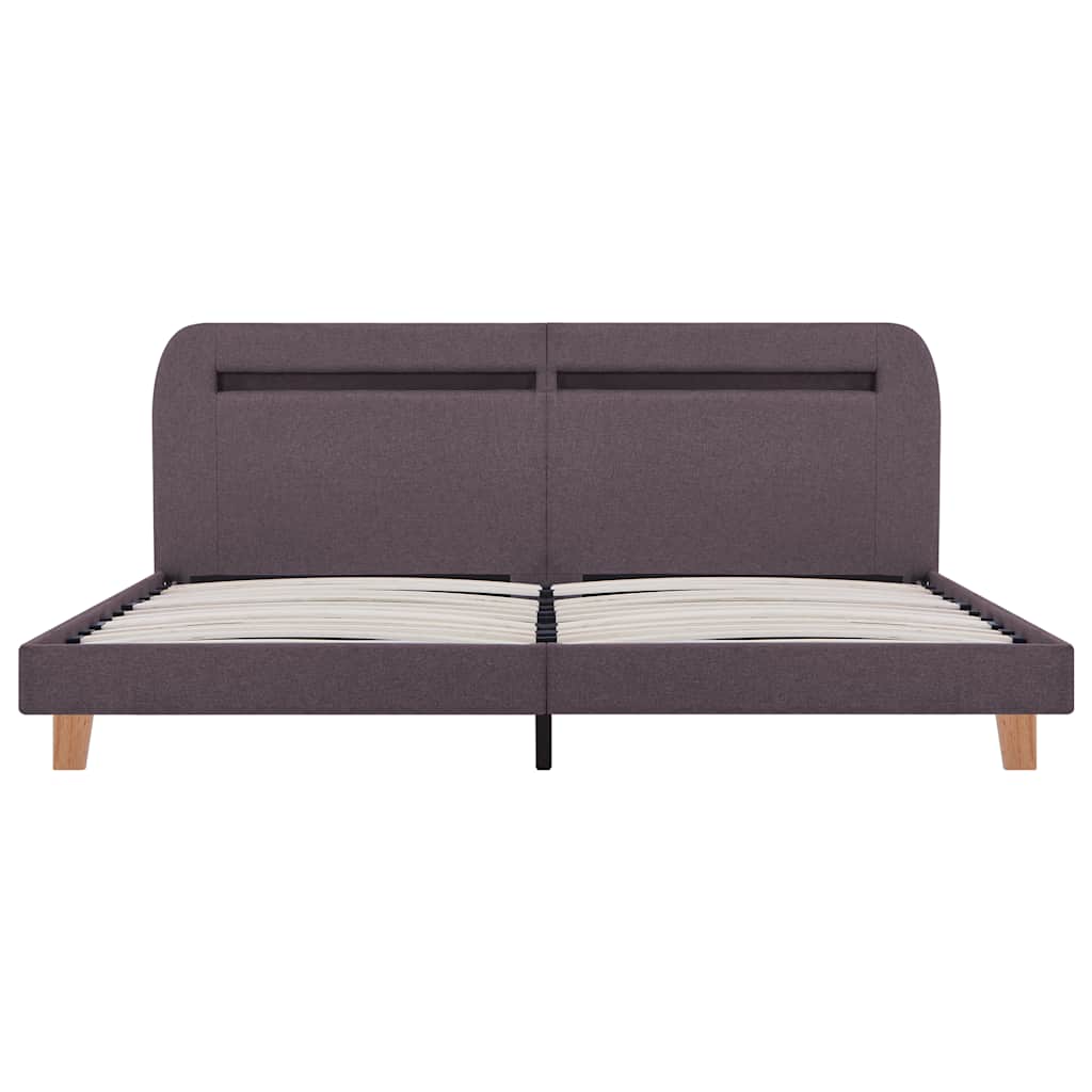 vidaXL Cadru de pat cu LED fără saltea țesătură taup 150x200 cm