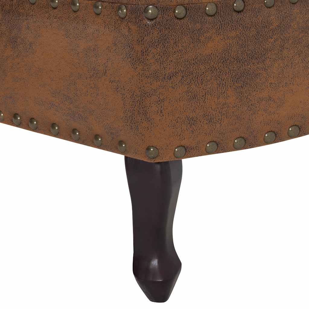 vidaXL Șezlong, maro, imitație piele de căprioară vidaXL Șezlong, maro, imitație piele de căprioară