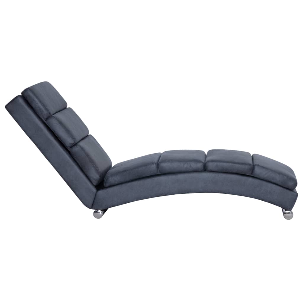 vidaXL Șezlong, gri, piele întoarsă artificială vidaXL Șezlong, gri, piele întoarsă artificială