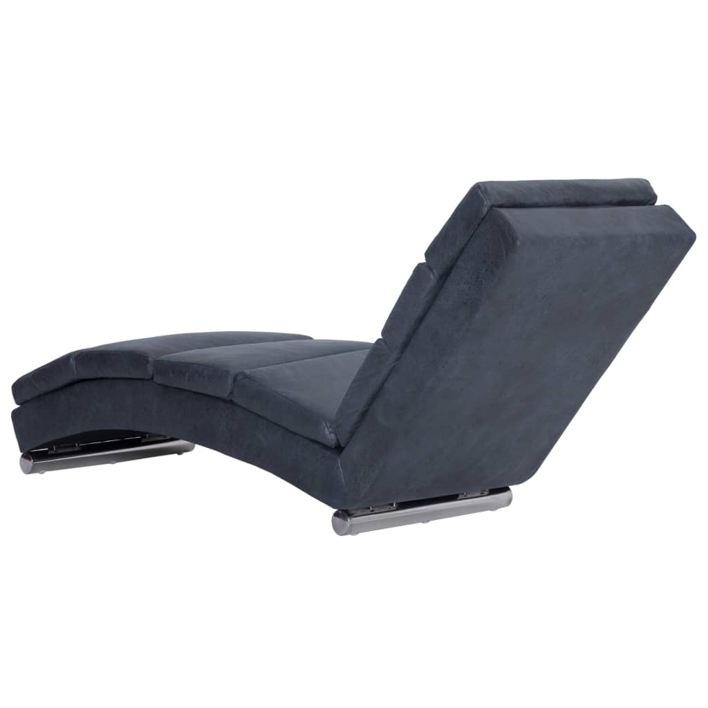 vidaXL Șezlong, gri, piele întoarsă artificială vidaXL Șezlong, gri, piele întoarsă artificială