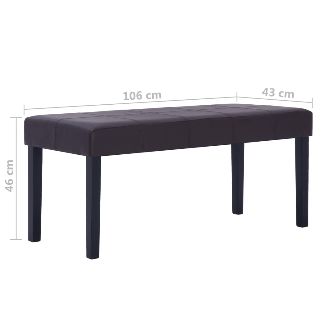 vidaXL Bancă, maro, 106 cm, piele artificială