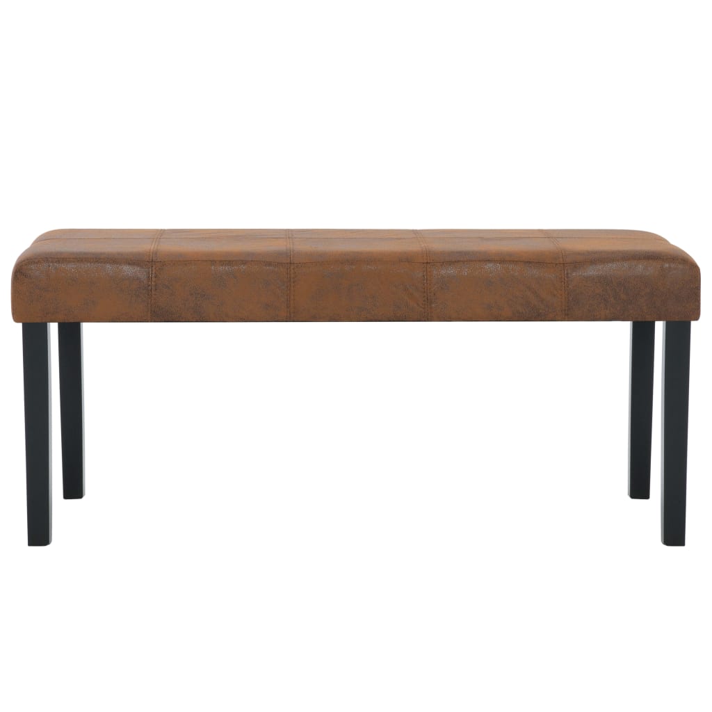 vidaXL Bancă, maro, 106 cm, piele întoarsă ecologică
