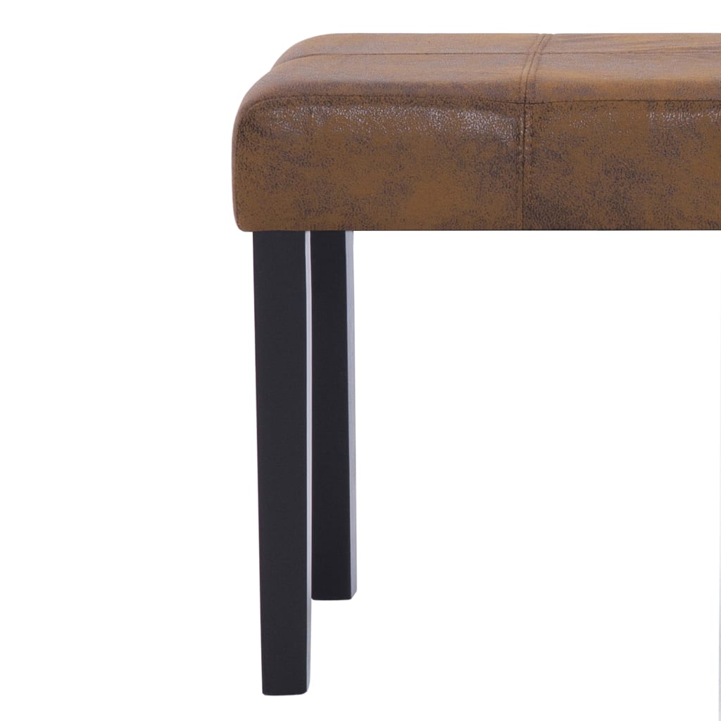 vidaXL Bancă, maro, 106 cm, piele întoarsă ecologică