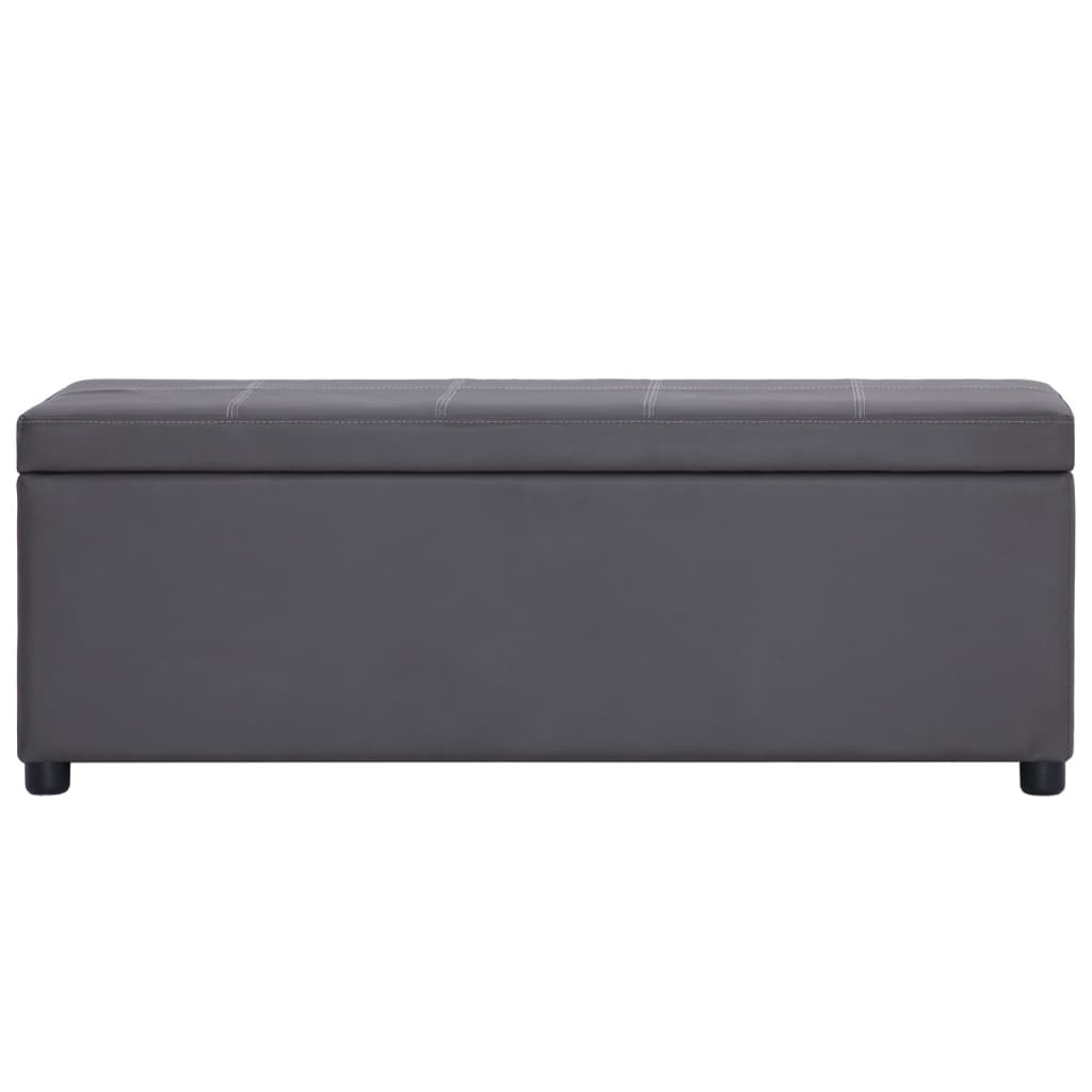 vidaXL Banchetă cu zonă de depozitare, gri, 116 cm, piele ecologică vidaXL Banchetă cu zonă de depozitare, gri, 116 cm, piele ecologică