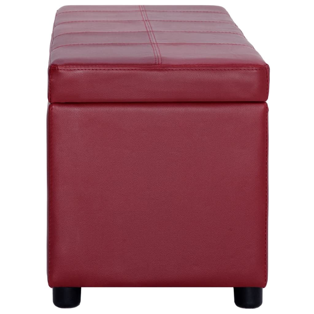 vidaXL Bancă, compartiment de depozitare, grena 116 cm piele ecologică vidaXL Bancă, compartiment de depozitare, grena 116 cm piele ecologică