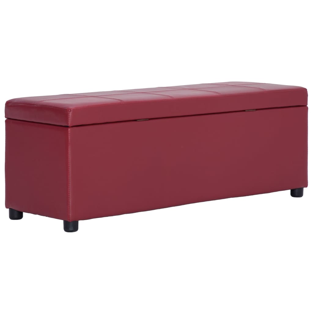 vidaXL Bancă, compartiment de depozitare, grena 116 cm piele ecologică vidaXL Bancă, compartiment de depozitare, grena 116 cm piele ecologică