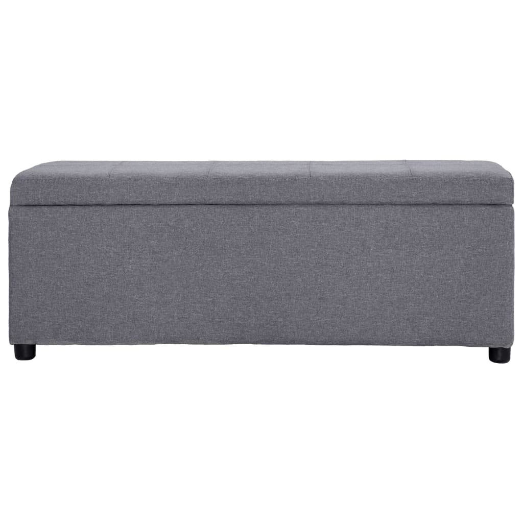 vidaXL Bancă, compartiment de depozitare, gri deschis 116 cm poliester