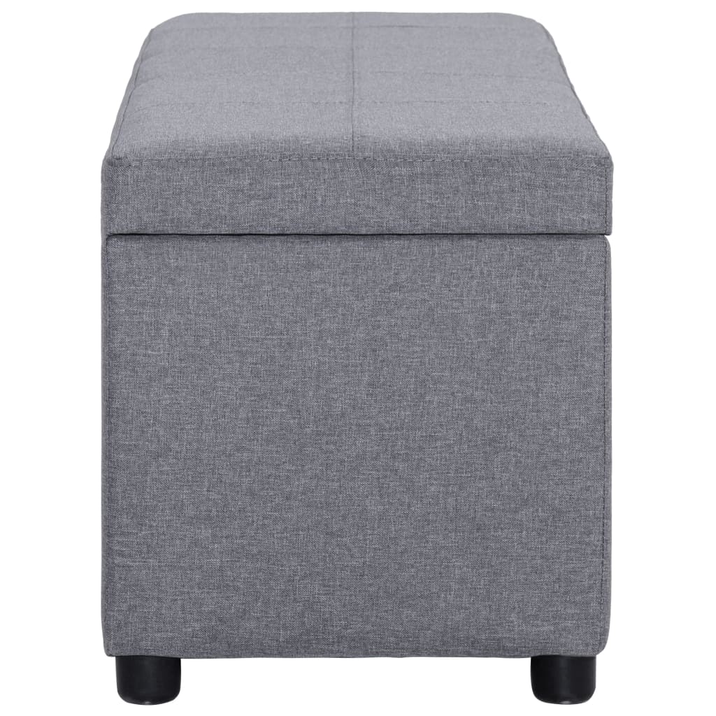 vidaXL Bancă, compartiment de depozitare, gri deschis 116 cm poliester