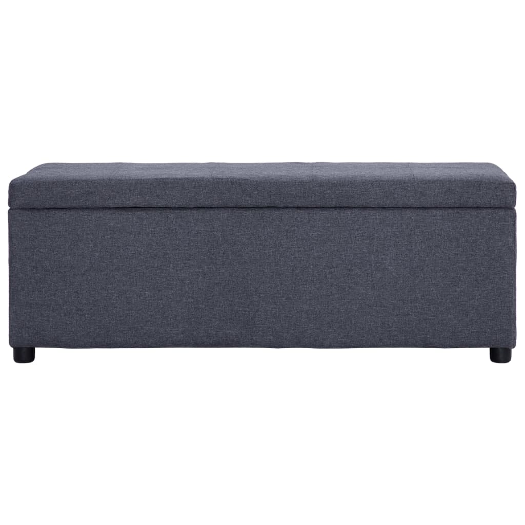 vidaXL Bancă, compartiment de depozitare, gri închis, 116 cm poliester vidaXL Bancă, compartiment de depozitare, gri închis, 116 cm poliester