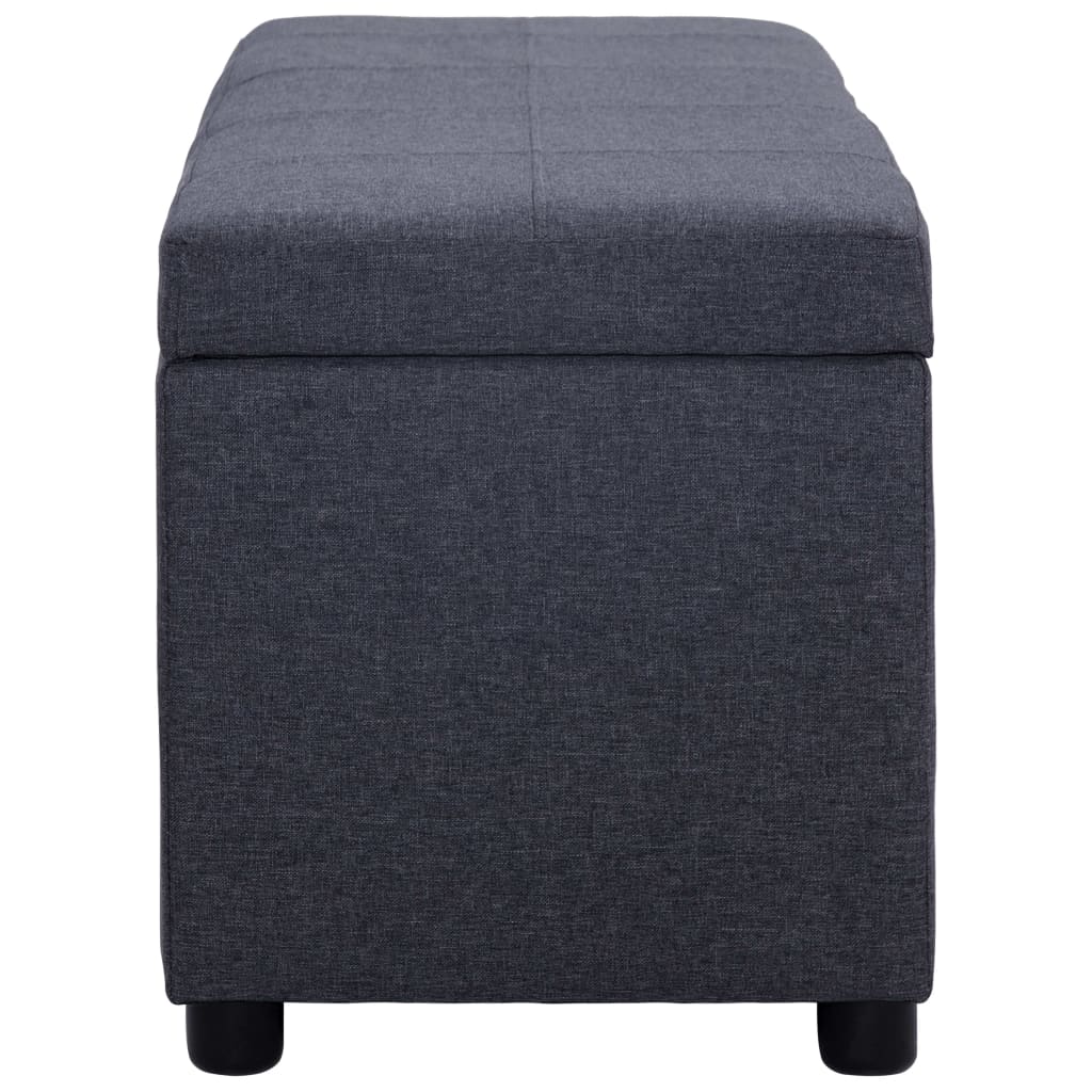 vidaXL Bancă, compartiment de depozitare, gri închis, 116 cm poliester vidaXL Bancă, compartiment de depozitare, gri închis, 116 cm poliester