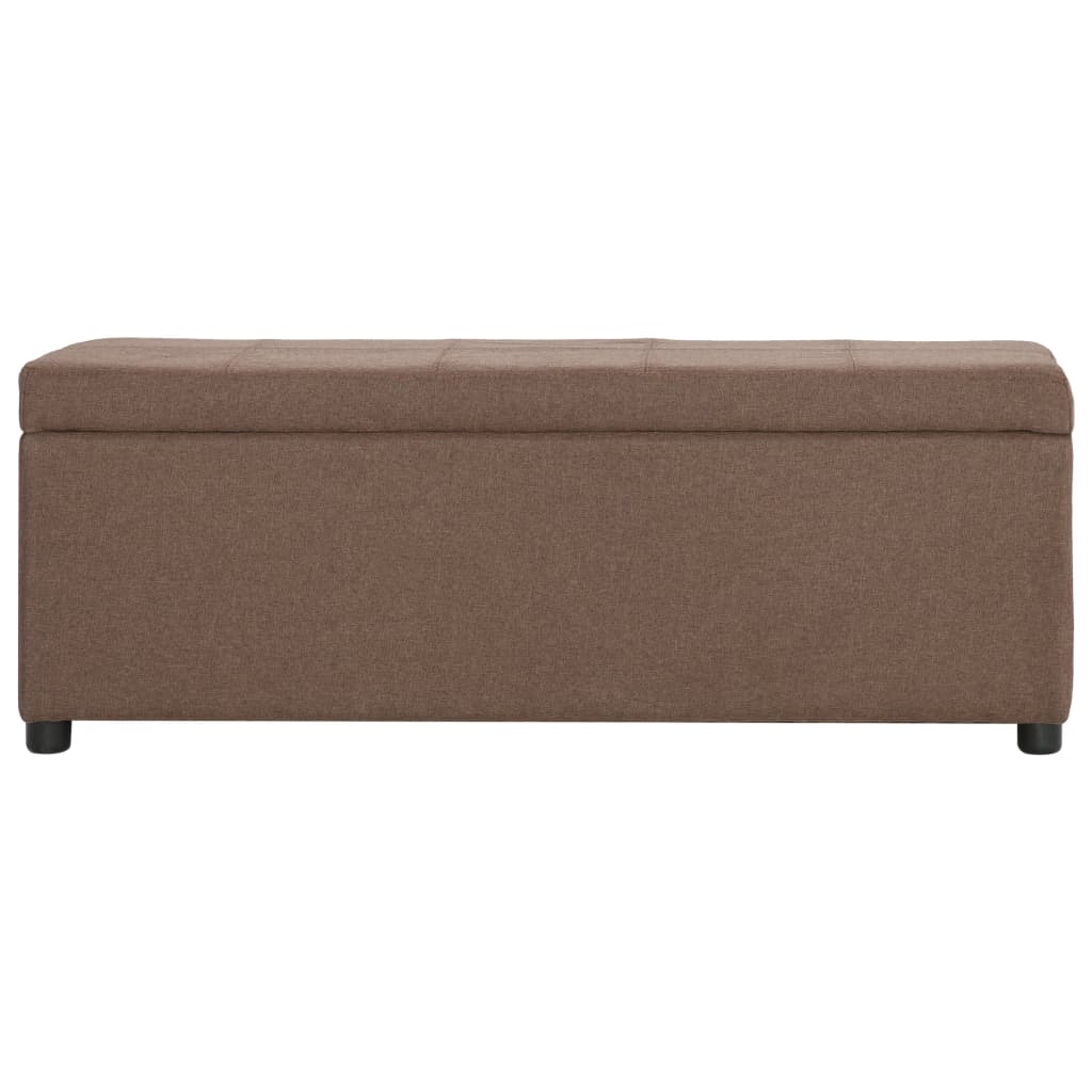vidaXL Bancă cu compartiment de depozitare, maro, 116 cm, poliester vidaXL Bancă cu compartiment de depozitare, maro, 116 cm, poliester