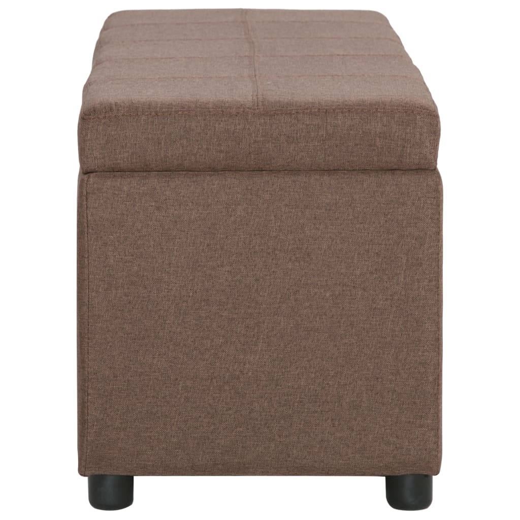 vidaXL Bancă cu compartiment de depozitare, maro, 116 cm, poliester vidaXL Bancă cu compartiment de depozitare, maro, 116 cm, poliester