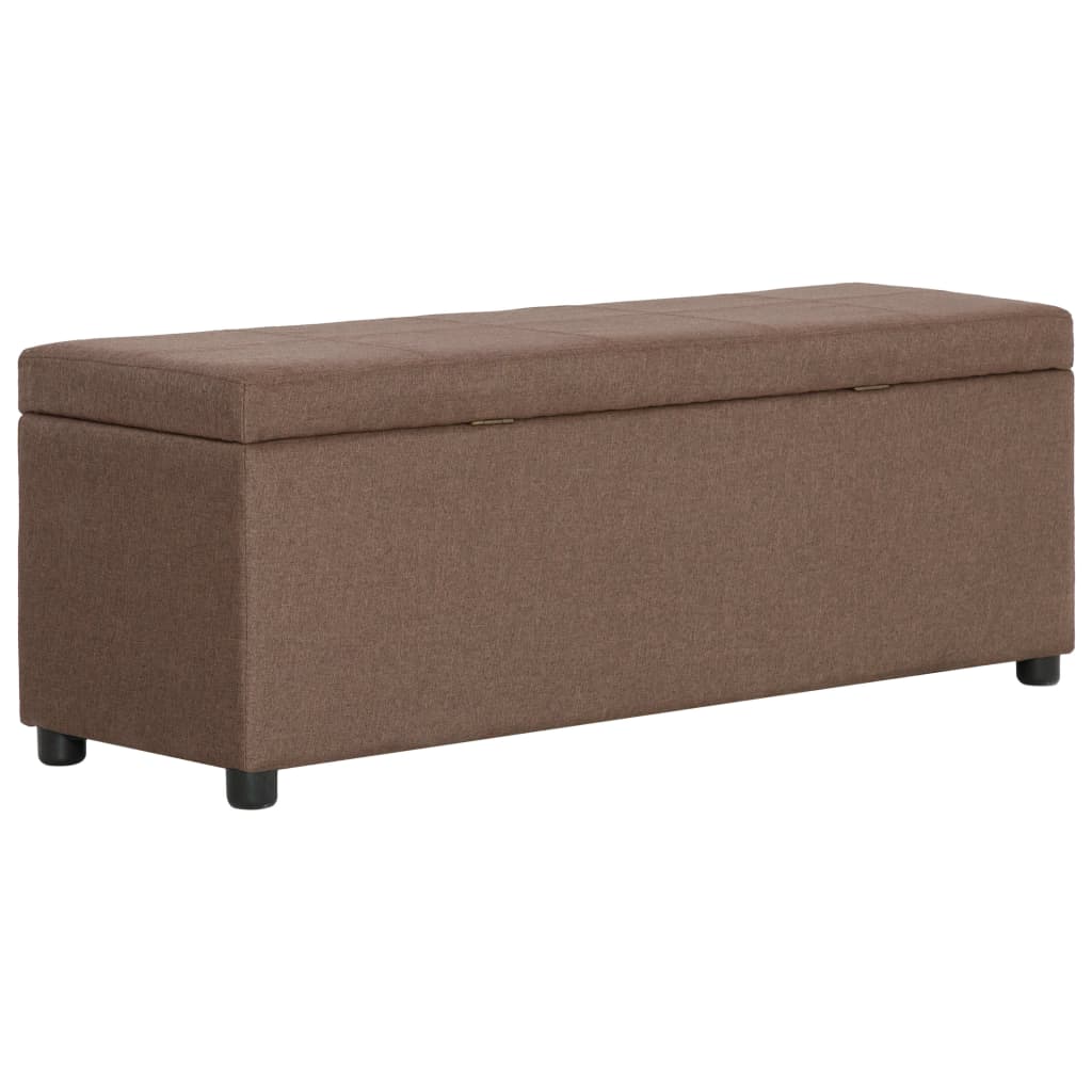 vidaXL Bancă cu compartiment de depozitare, maro, 116 cm, poliester vidaXL Bancă cu compartiment de depozitare, maro, 116 cm, poliester