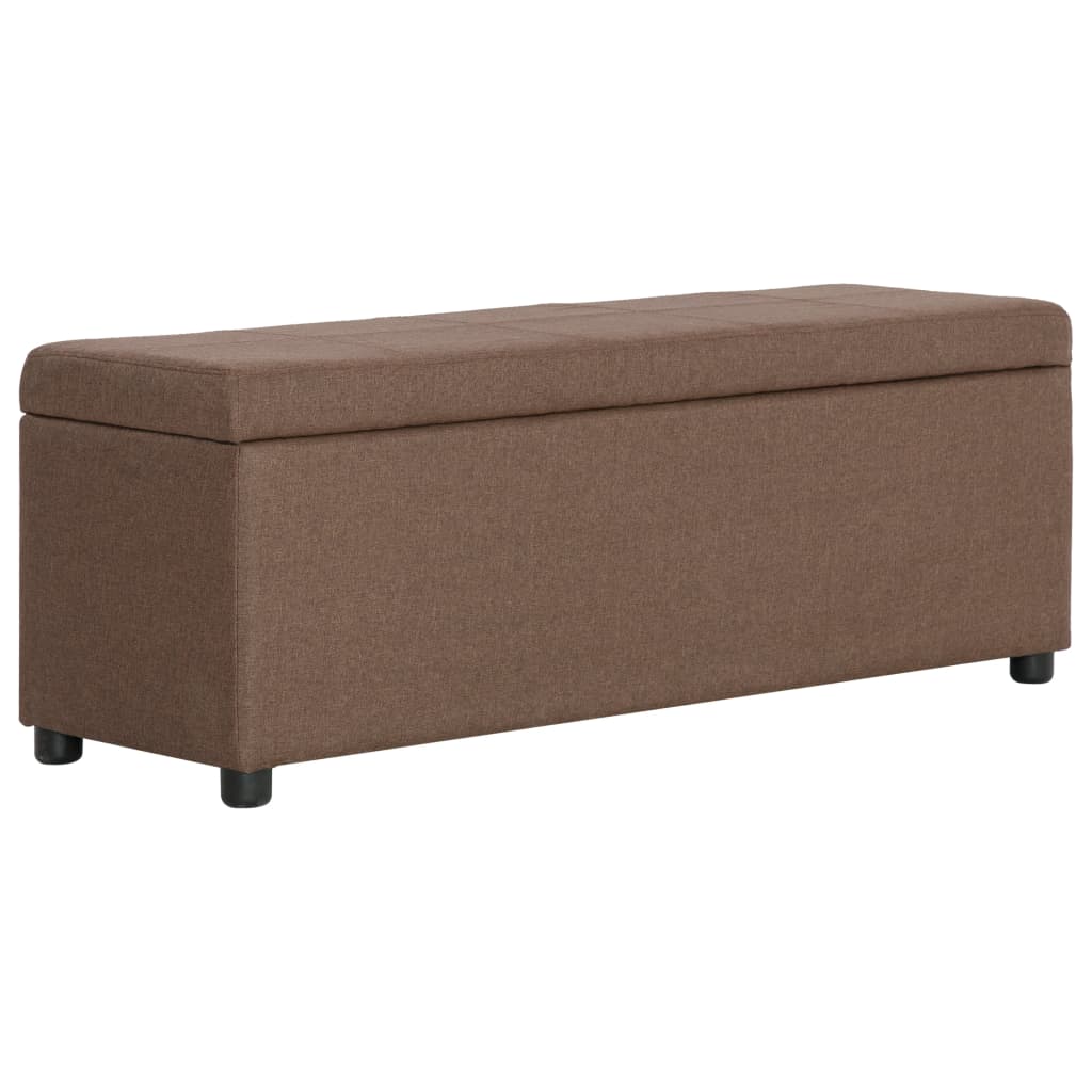 vidaXL Bancă cu compartiment de depozitare, maro, 116 cm, poliester vidaXL Bancă cu compartiment de depozitare, maro, 116 cm, poliester