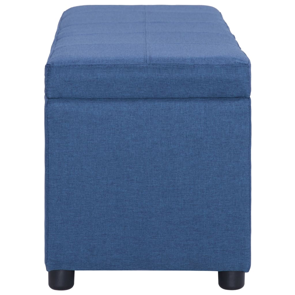 vidaXL Bancă cu compartiment de depozitare albastru, 116 cm, poliester vidaXL Bancă cu compartiment de depozitare albastru, 116 cm, poliester