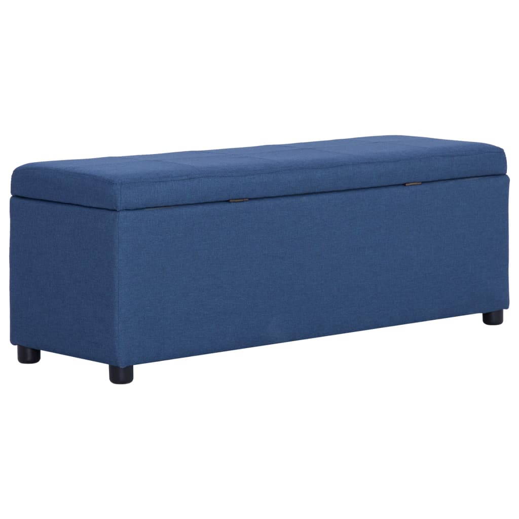 vidaXL Bancă cu compartiment de depozitare albastru, 116 cm, poliester vidaXL Bancă cu compartiment de depozitare albastru, 116 cm, poliester