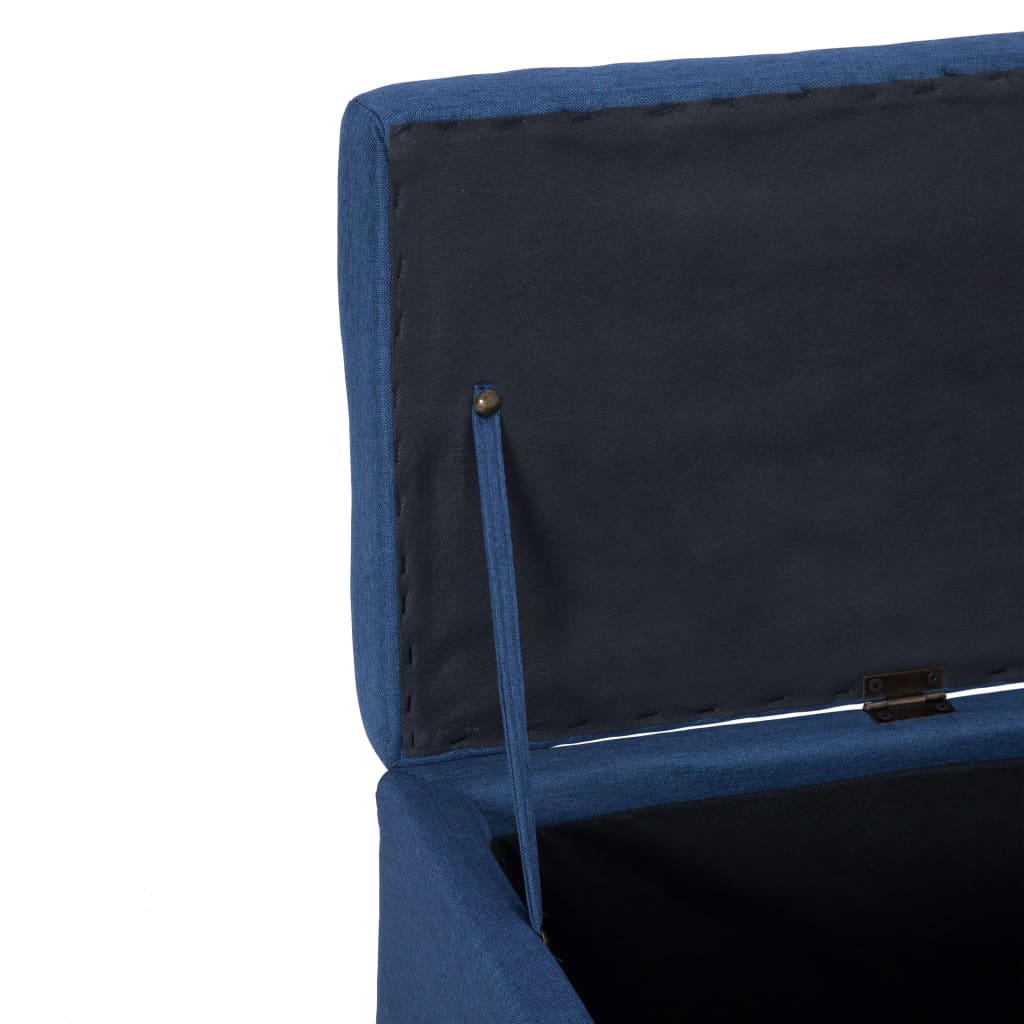 vidaXL Bancă cu compartiment de depozitare albastru, 116 cm, poliester vidaXL Bancă cu compartiment de depozitare albastru, 116 cm, poliester