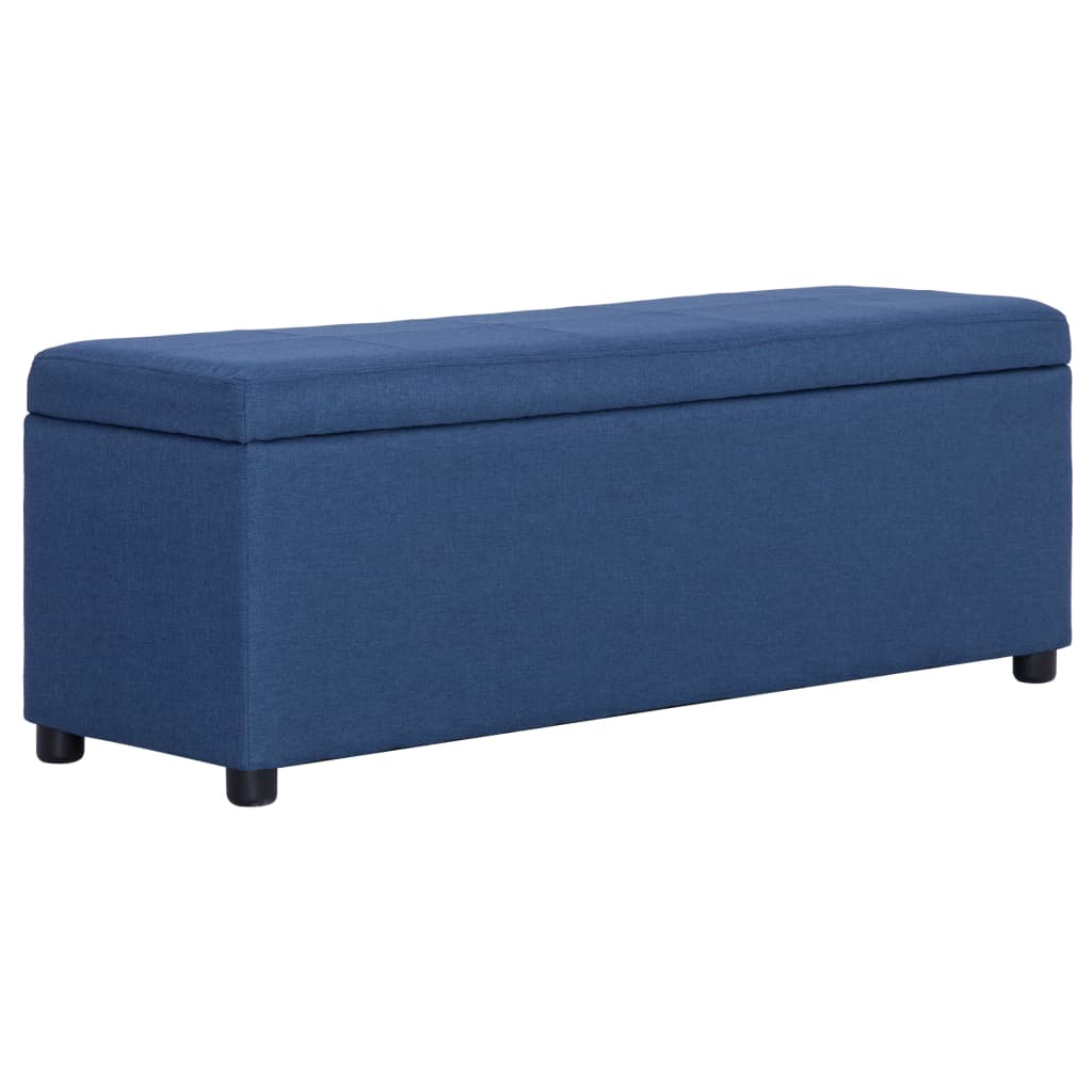 vidaXL Bancă cu compartiment de depozitare albastru, 116 cm, poliester vidaXL Bancă cu compartiment de depozitare albastru, 116 cm, poliester