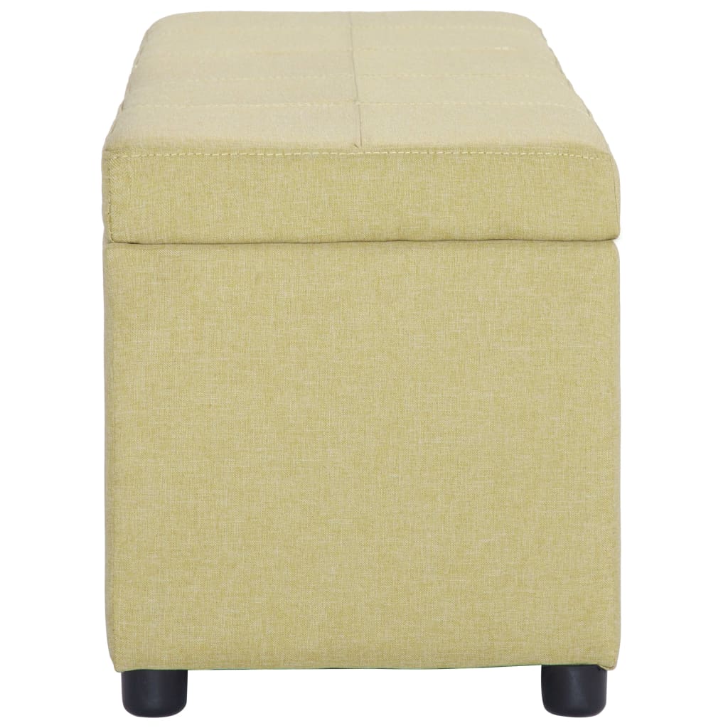 vidaXL Bancă cu compartiment de depozitare, verde, 116 cm, poliester vidaXL Bancă cu compartiment de depozitare, verde, 116 cm, poliester