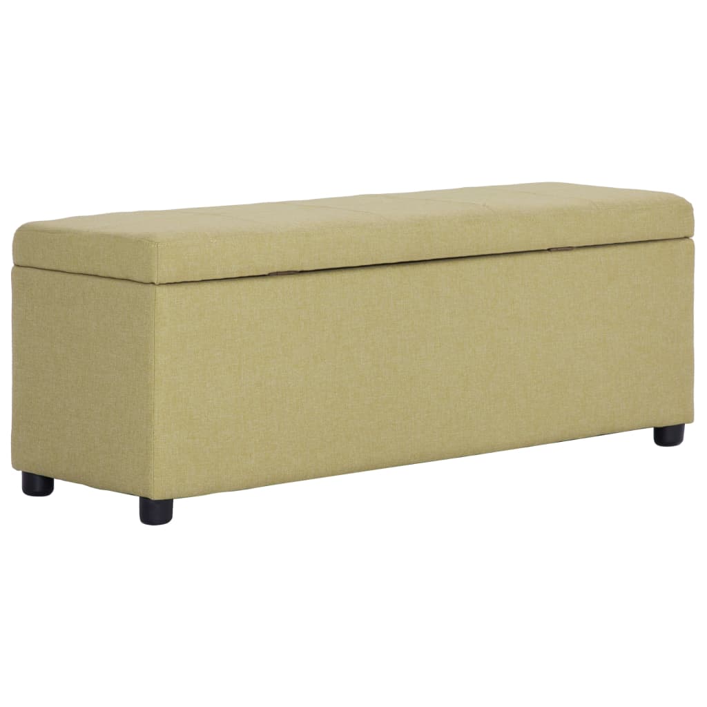 vidaXL Bancă cu compartiment de depozitare, verde, 116 cm, poliester vidaXL Bancă cu compartiment de depozitare, verde, 116 cm, poliester