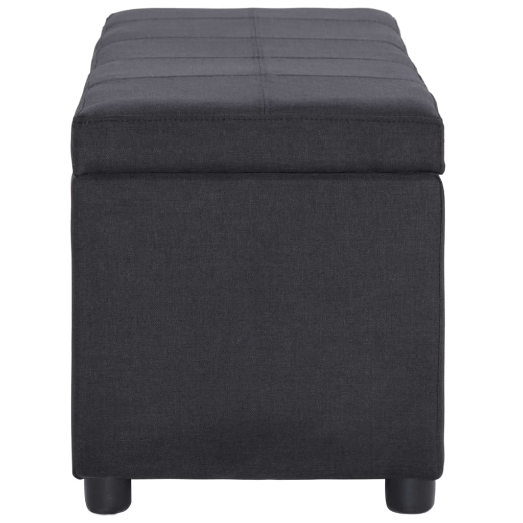 vidaXL Bancă cu compartiment de depozitare, negru, 116 cm, poliester vidaXL Bancă cu compartiment de depozitare, negru, 116 cm, poliester