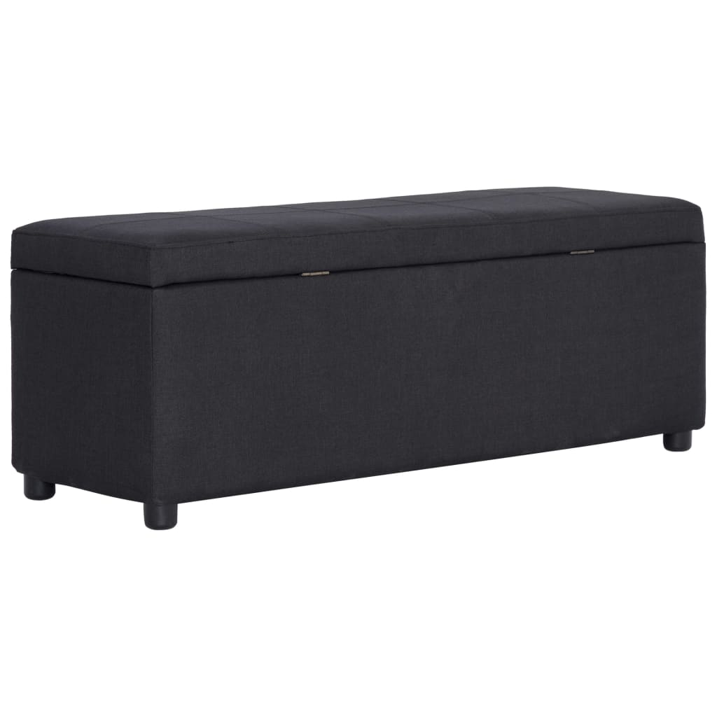 vidaXL Bancă cu compartiment de depozitare, negru, 116 cm, poliester vidaXL Bancă cu compartiment de depozitare, negru, 116 cm, poliester