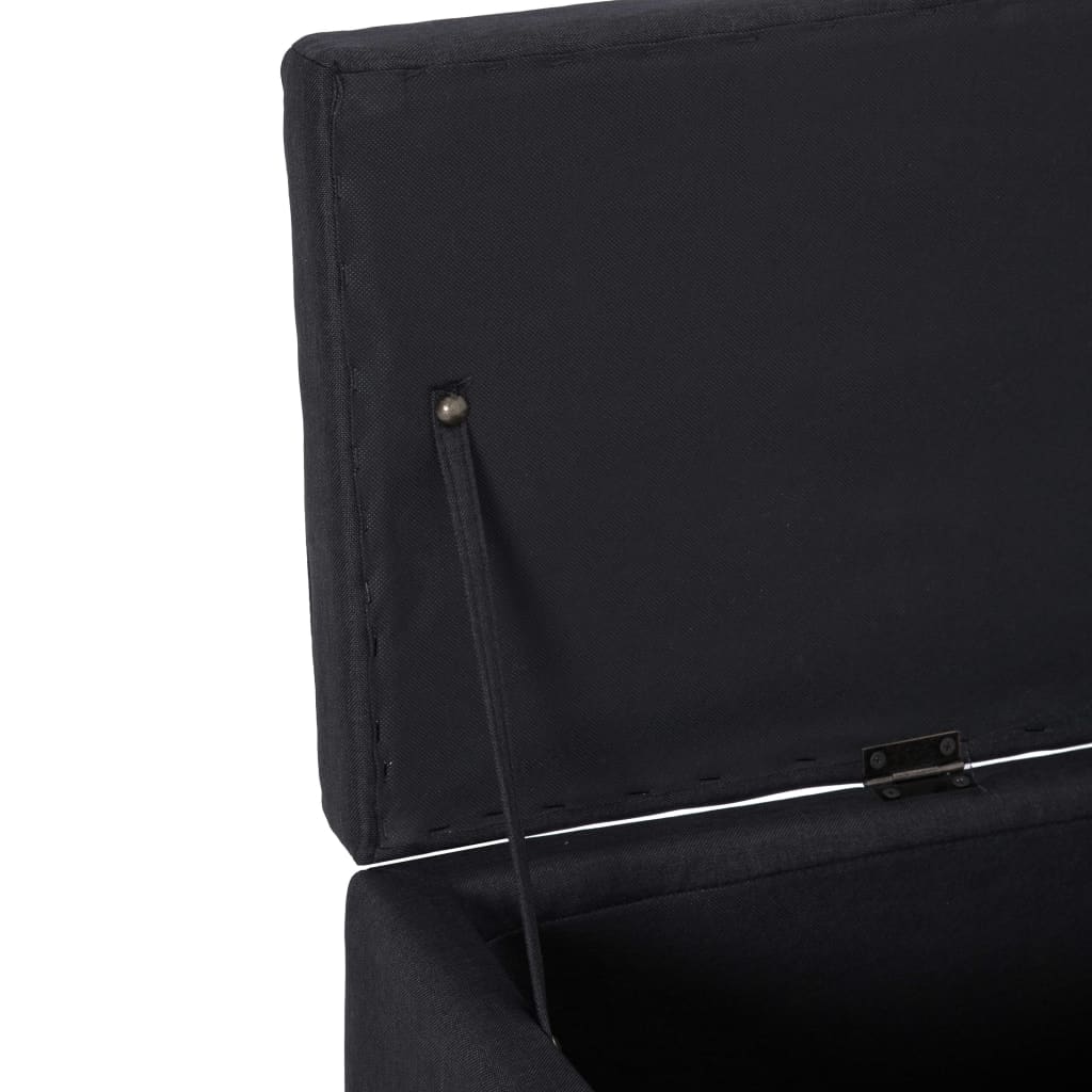 vidaXL Bancă cu compartiment de depozitare, negru, 116 cm, poliester vidaXL Bancă cu compartiment de depozitare, negru, 116 cm, poliester