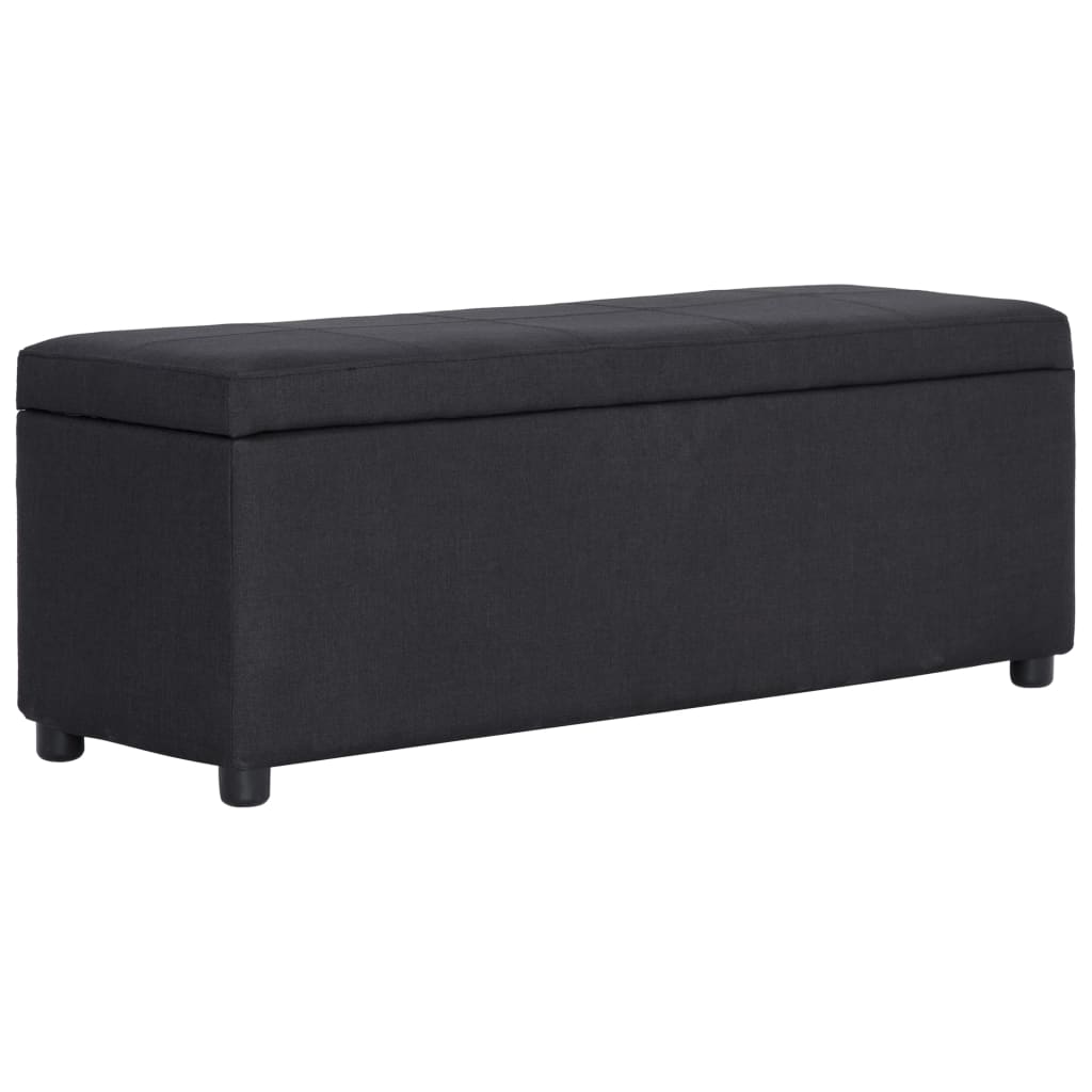 vidaXL Bancă cu compartiment de depozitare, negru, 116 cm, poliester vidaXL Bancă cu compartiment de depozitare, negru, 116 cm, poliester