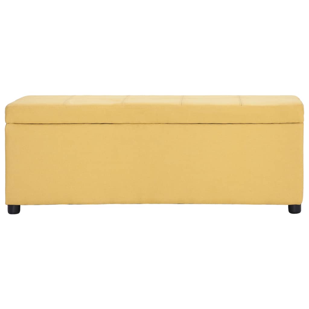 vidaXL Bancă cu compartiment de depozitare, galben, 116 cm, poliester vidaXL Bancă cu compartiment de depozitare, galben, 116 cm, poliester
