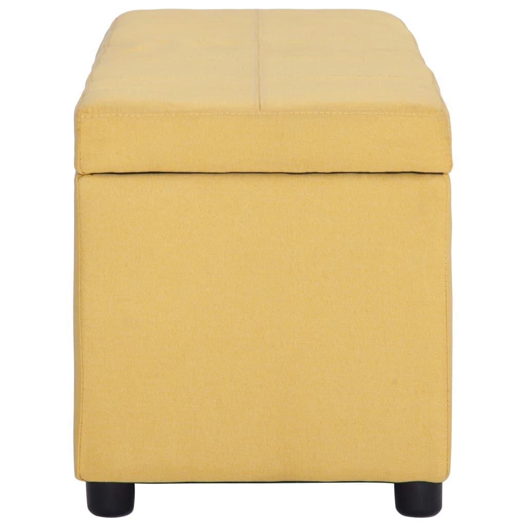 vidaXL Bancă cu compartiment de depozitare, galben, 116 cm, poliester vidaXL Bancă cu compartiment de depozitare, galben, 116 cm, poliester
