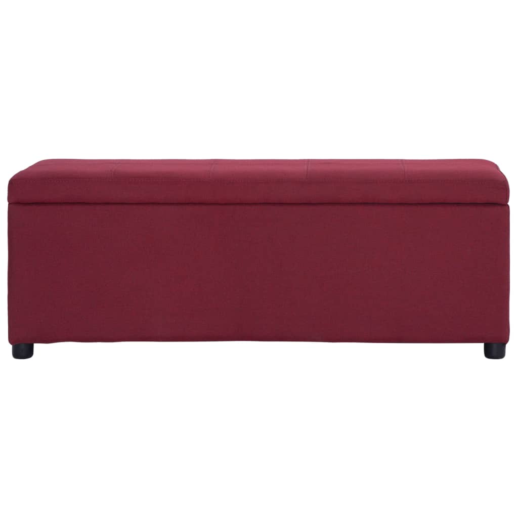vidaXL Banchetă cu zonă de depozitare, roșu vin, 116cm, poliester