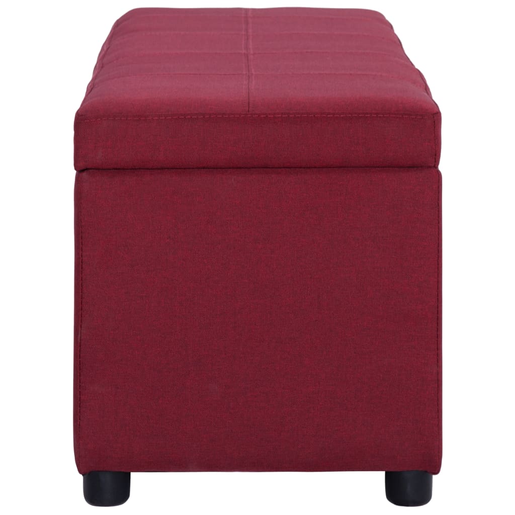 vidaXL Banchetă cu zonă de depozitare, roșu vin, 116cm, poliester
