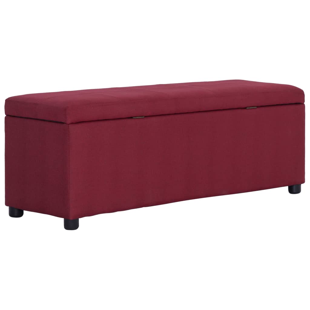 vidaXL Banchetă cu zonă de depozitare, roșu vin, 116cm, poliester