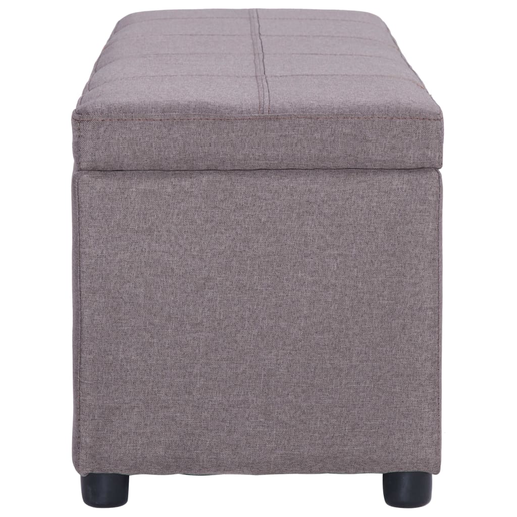 vidaXL Bancă cu compartiment de depozitare gri taupe 116 cm, poliester