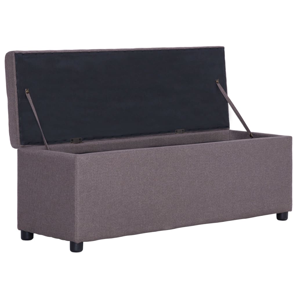 vidaXL Bancă cu compartiment de depozitare gri taupe 116 cm, poliester