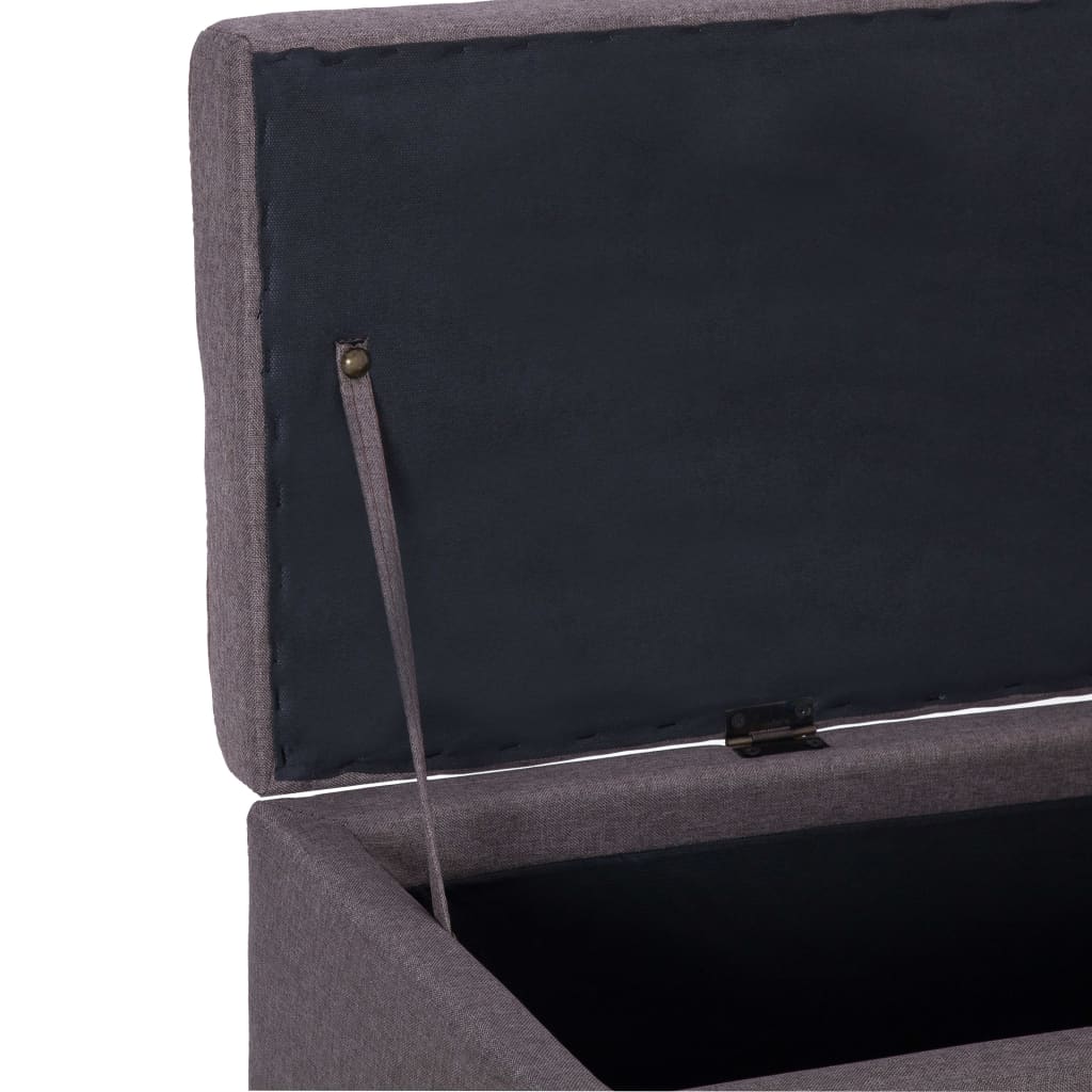 vidaXL Bancă cu compartiment de depozitare gri taupe 116 cm, poliester