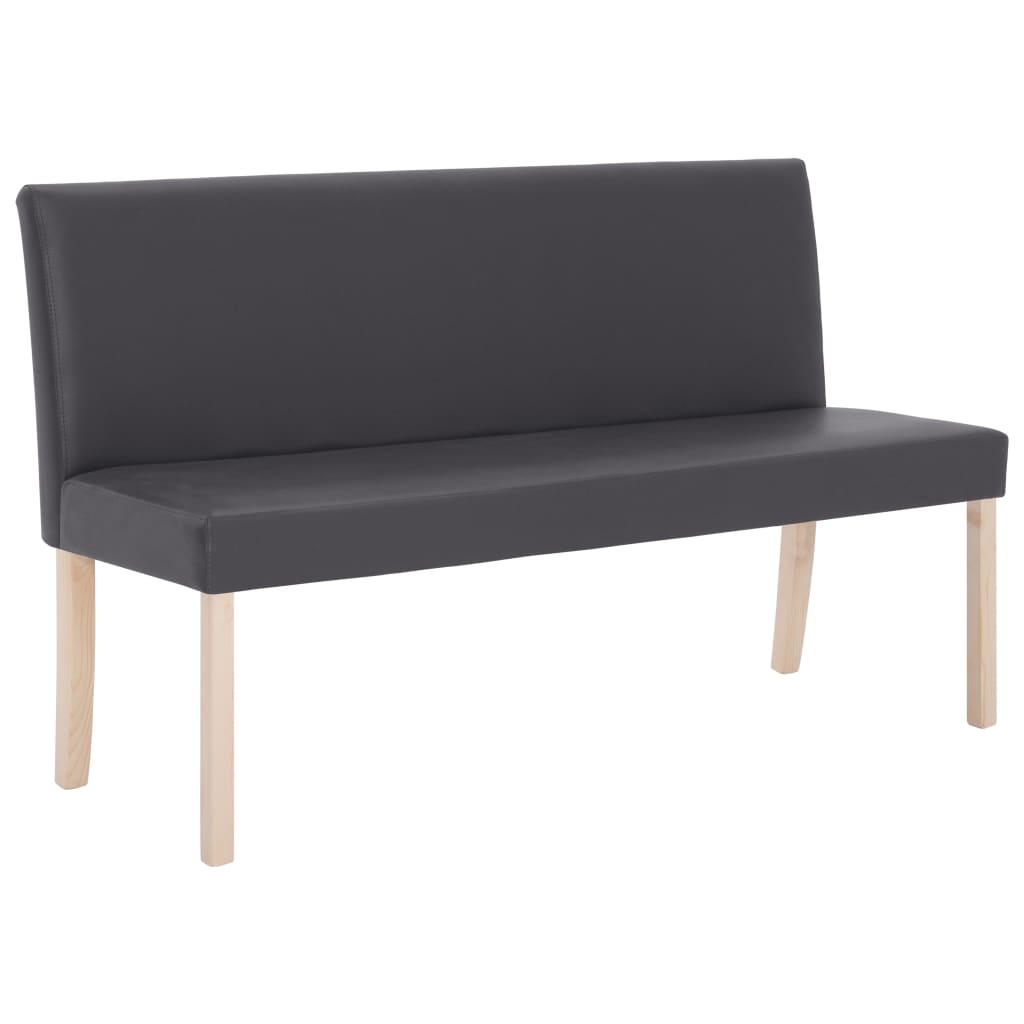 vidaXL Bancă, gri, 139,5 cm, piele ecologică