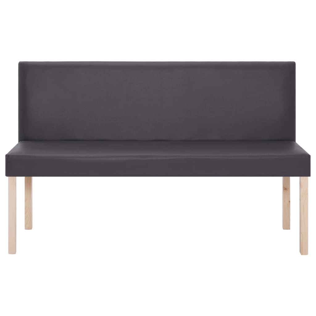 vidaXL Bancă, gri, 139,5 cm, piele ecologică
