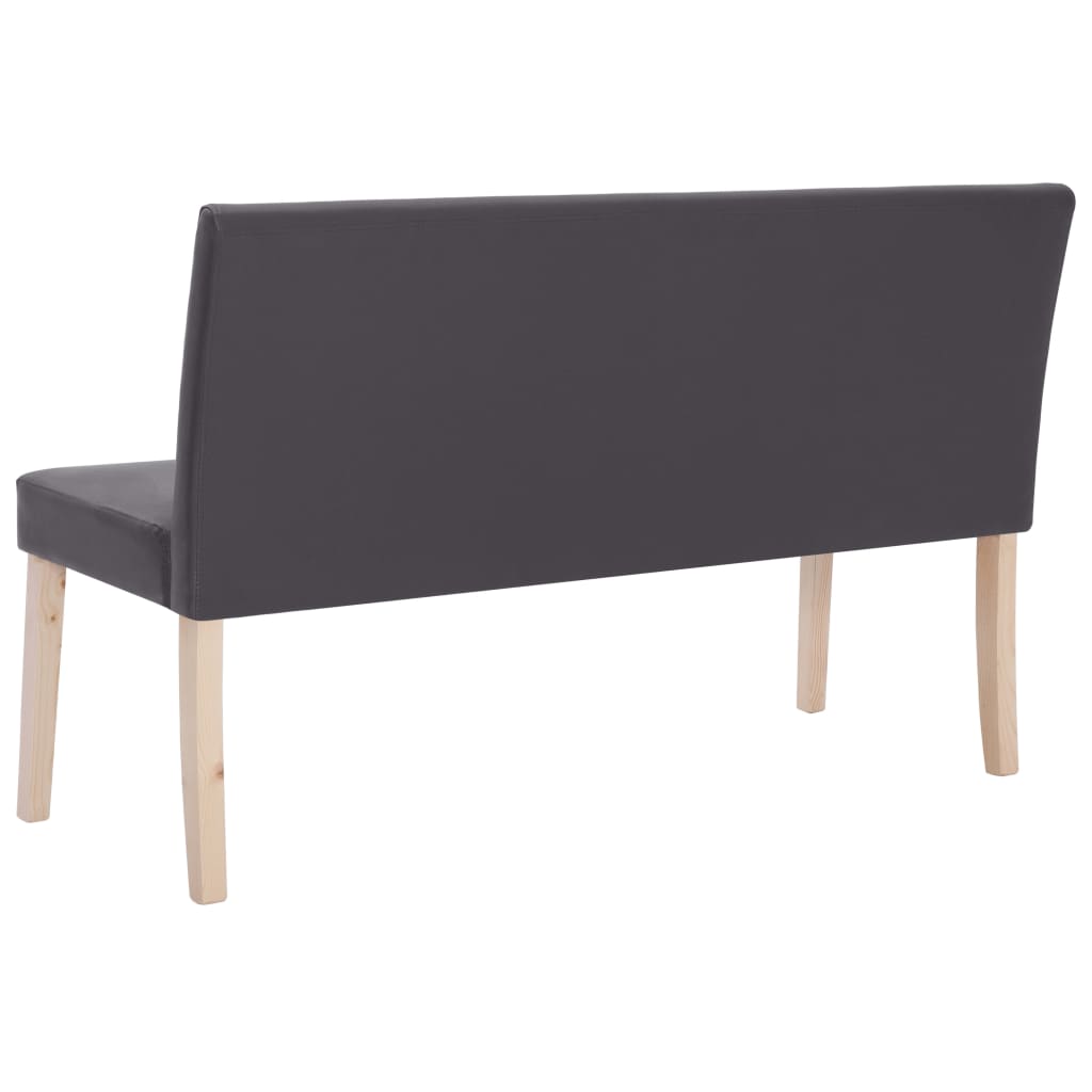 vidaXL Bancă, gri, 139,5 cm, piele ecologică