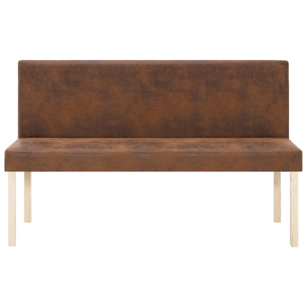 vidaXL Bancă, maro, 139,5 cm, piele întoarsă ecologică