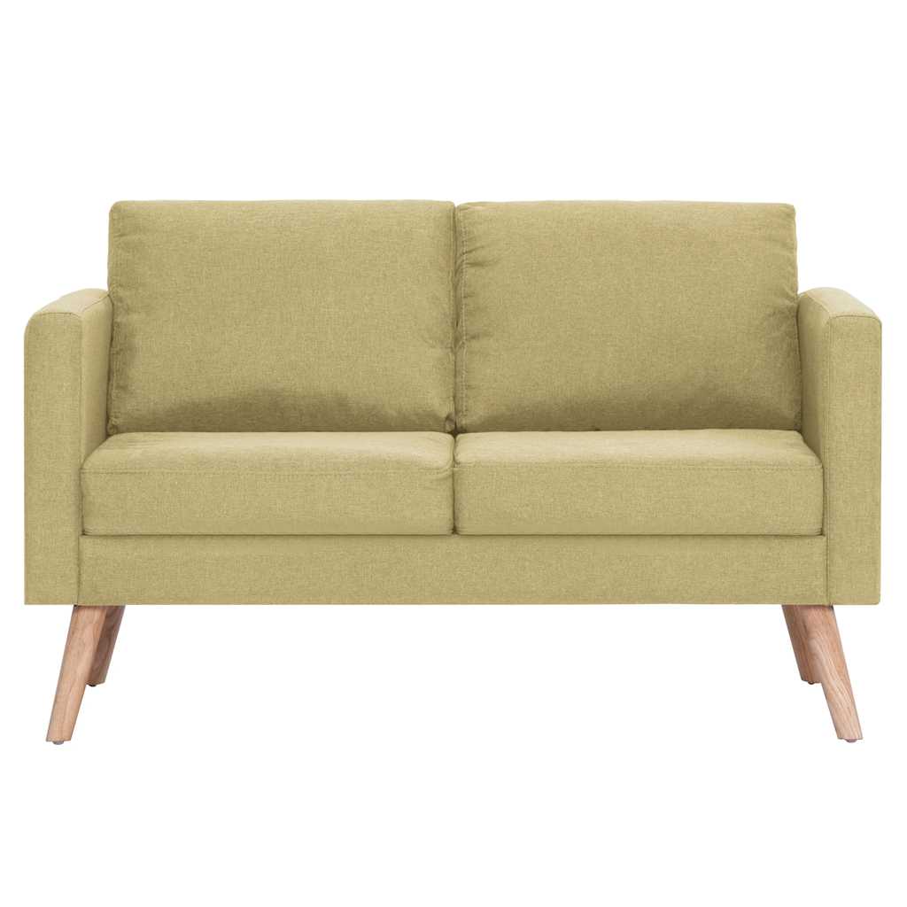 vidaXL Canapea cu 2 locuri, verde, material textil